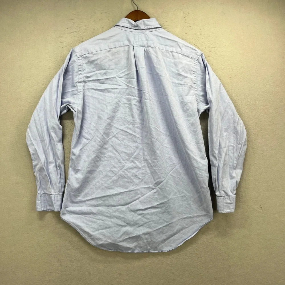 Ralph Lauren Button Down Shirt Mens 15.5 32/33 Blue Classic Herringbone Oxford